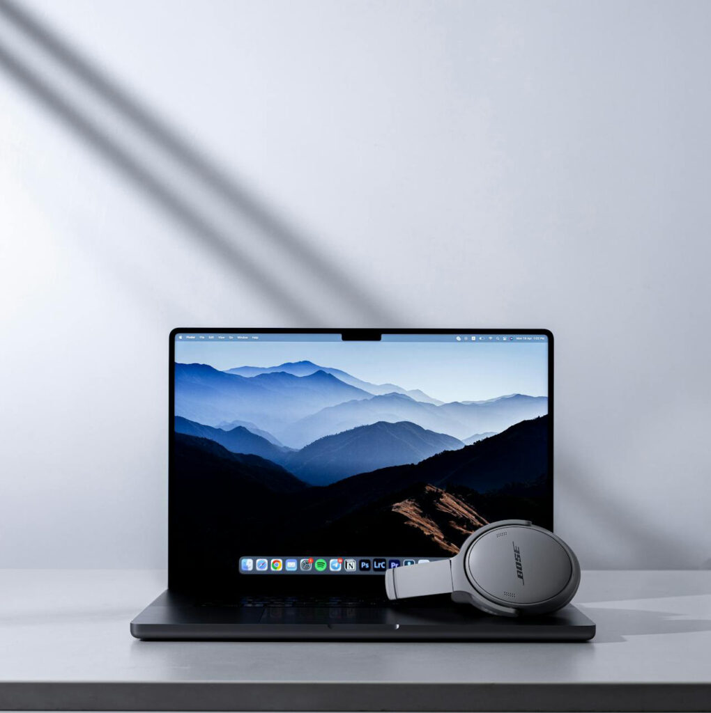 MacBook with Bose Headphonesjpg